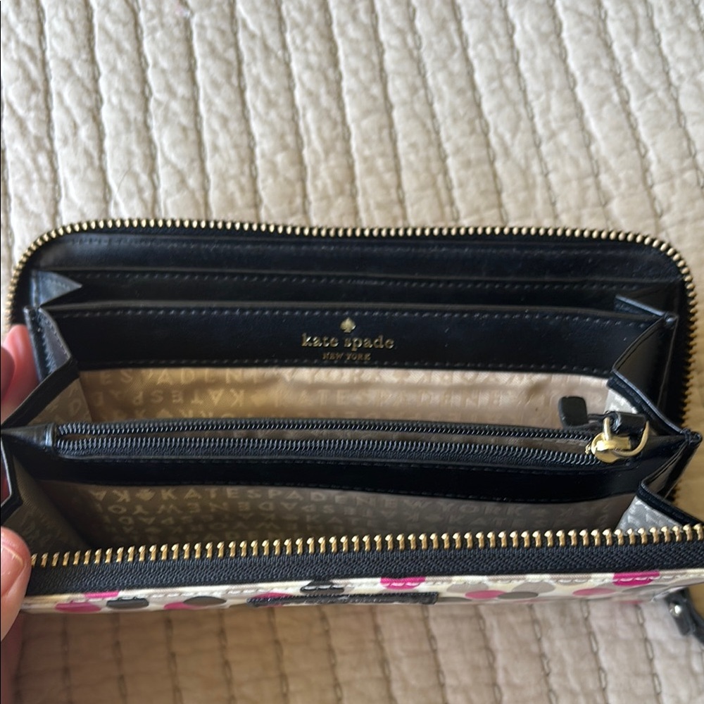 Kate Spade Multicolor Polka Dot Wallet - Pink, Black, Cream - Picture 4 of 4